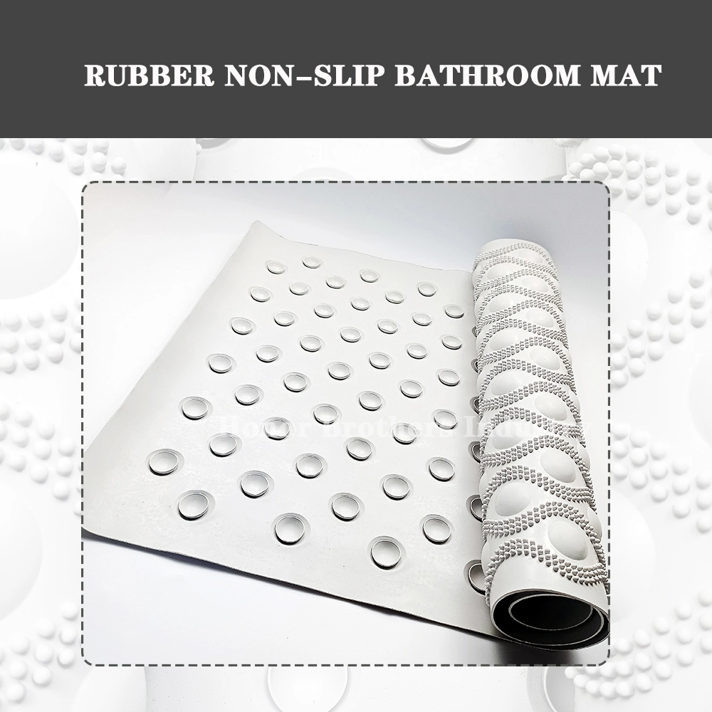 Custom Silicone Rubber Non-Slip Textured Shower Bath Tub Carpet Antiskid Mat with Strong Suction Cups