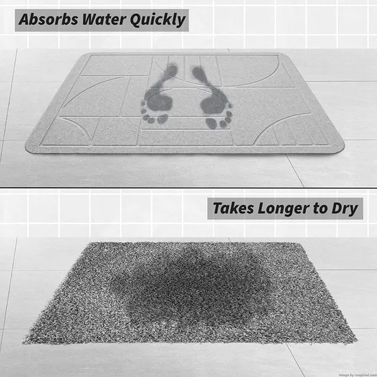 Fast Water Drying Diatom Foot Pad Bathroom Floor Diatomite Stone Diatomaceous Earth Bath Mat