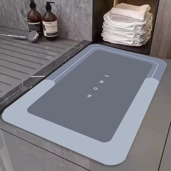 Factory Supply Custom Super Absorbent Fast Drying Soft Diatomite Foot Mat Non Slip Eco Friendly Diatom Bath Mats