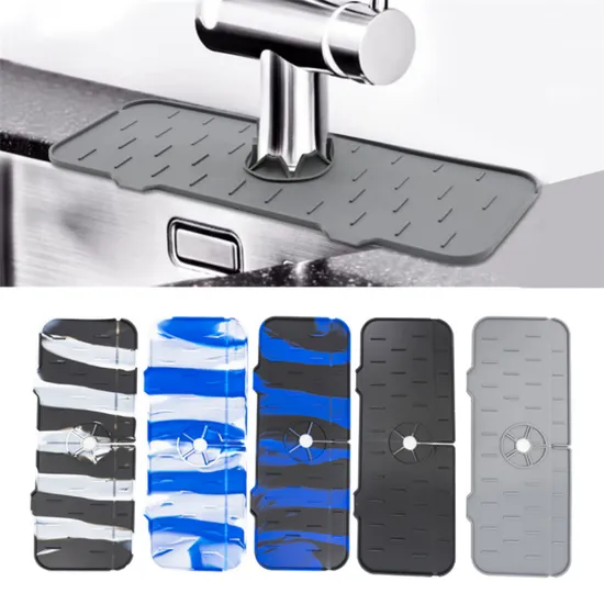 Silicone Faucet Pad Mat for Kitchen Sink Splash Guard, Bathroom Faucet Water Catcher 