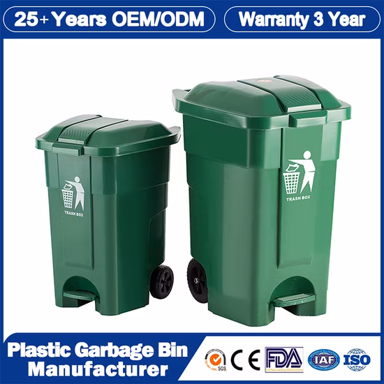 Dustbin Wholesale China 240 Liter Large Big Green Outdoor Street Park Waste Container Recycle HDPE Pedal Plastic Rubbish/Wheelie/Waste/Garbage Bin for Public