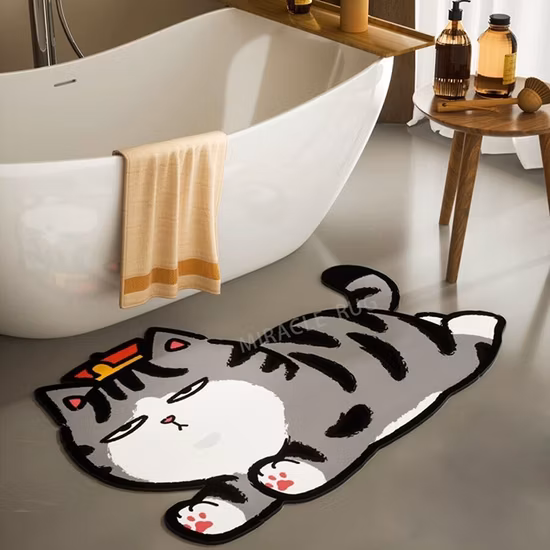 Custom Non Slip Water Absorbent Rugs Rubber Door Mats Diatom Mud Bathroom Floor Mat Set Anti Slip Diatomite Bath Mat