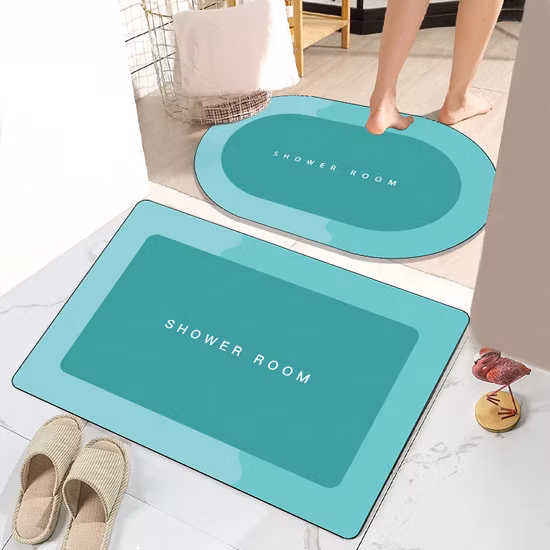 Shower Clean Diatomaceous Earth Absorbent Non Slip Floor Bathroom Diatomite Bath Mat