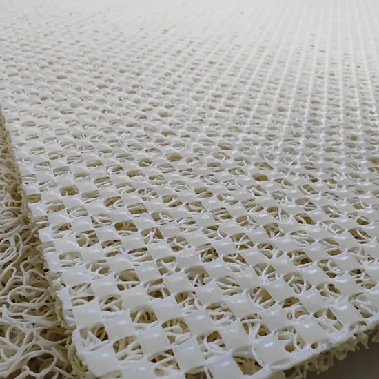 Rubber Cushioned Rectangular Loofah PVC Coil Mat Shower Mat Anti