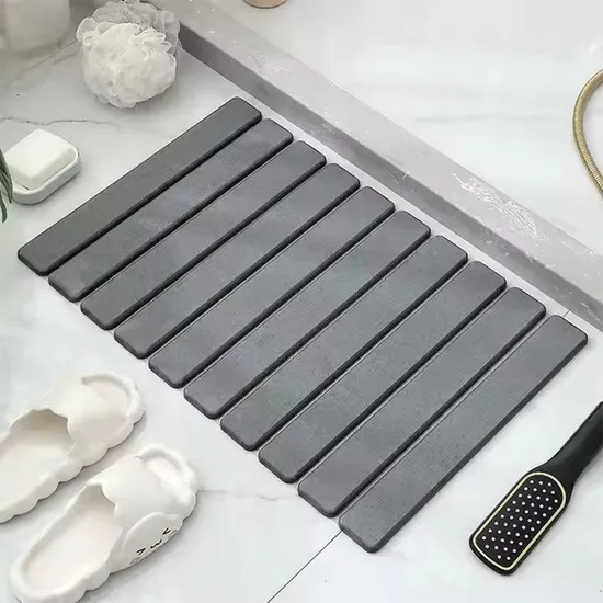 Super Absorbent Large Foldable Stone Folding Bath Sink Collapsible Stone Dish Drying Mat for Kitchen Counter Folding 24X16 Grey 